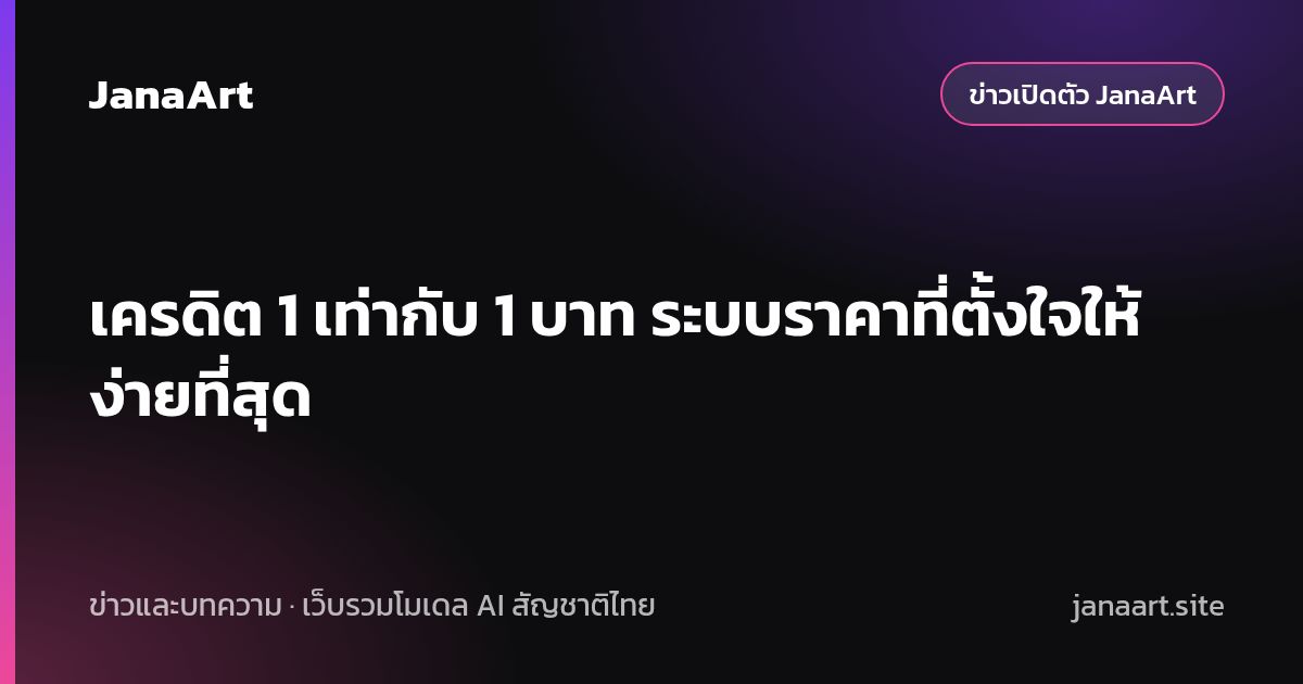 เครดิต 1 เท่ากับ 1 บาท ระบบราคาที่ตั้งใจให้ง่ายที่สุด