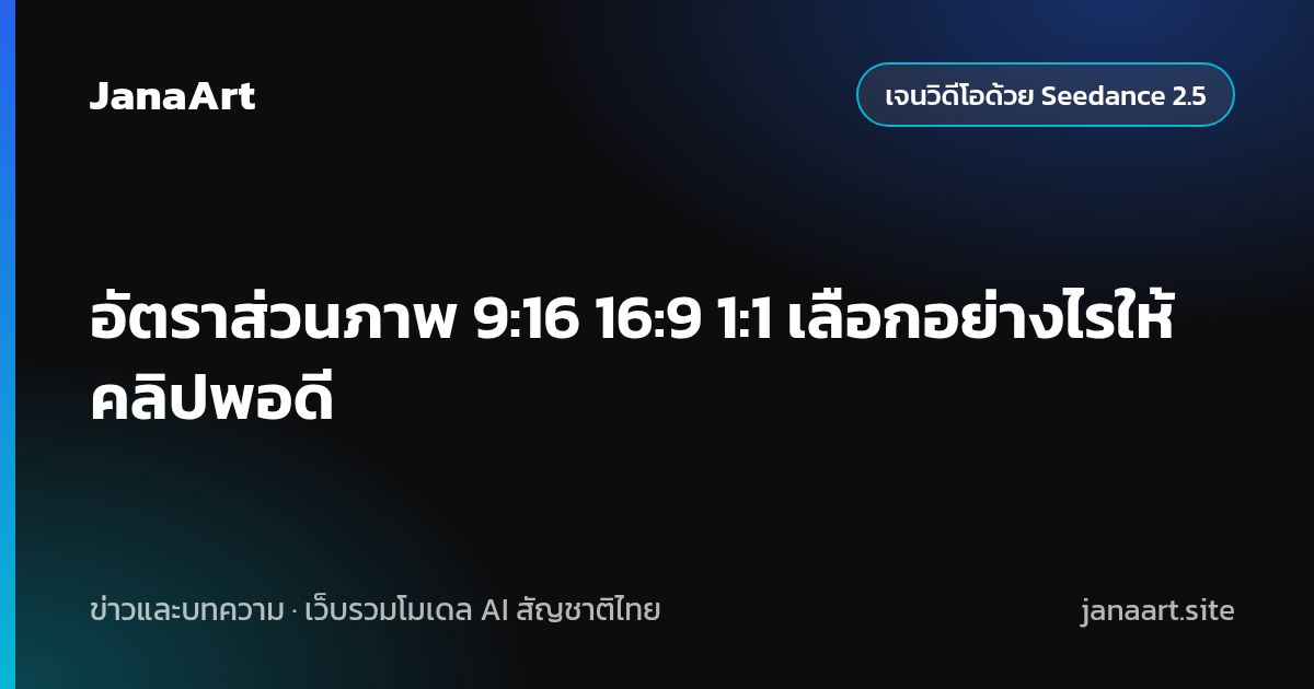 อัตราส่วนภาพ 9:16 16:9 1:1 เลือกอย่างไรให้คลิปพอดี