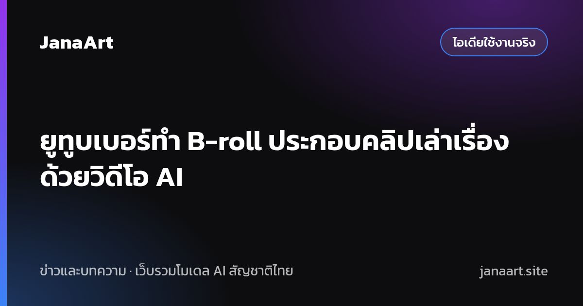 ยูทูบเบอร์ทำ B-roll ประกอบคลิปเล่าเรื่องด้วยวิดีโอ AI
